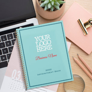 Vintage Modern Teal Red Logo Business Planner