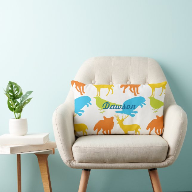 Vintage Modern Woodland Animals  Pillow (Chair)