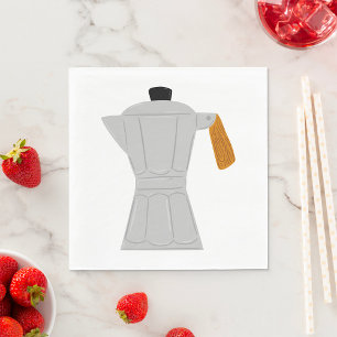 Vintage Moka Pot Coffee Maker Retro Espresso  Napkin