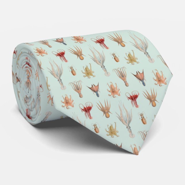 Vintage Mollusks (Blue) Tie (Rolled)