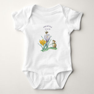 Vintage Molly Brett Nature Mouse Crocus Bee Baby Bodysuit