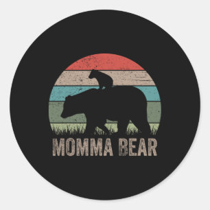 Vintage Momma Bear Funny Mothers Day  Classic Round Sticker