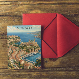 Vintage Monaco French Riviera Casino View Postcard