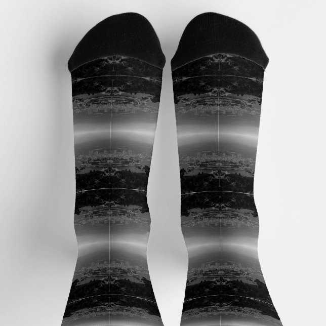 Vintage Monaco Monte Carlo coast view Socks (Top)