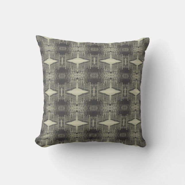 Vintage Monaco Oceanographic Museum Throw Pillow (Front)
