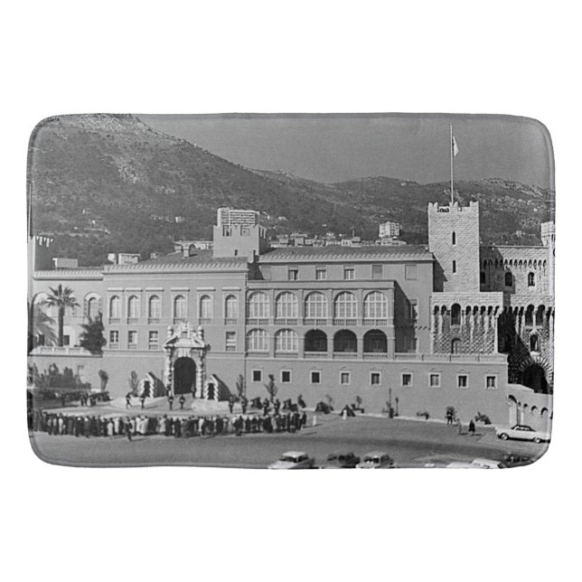 Vintage Monaco Principality square palace Bath Mat (Front)