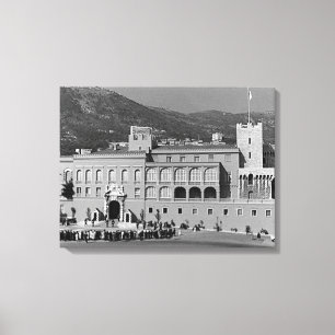 Vintage Monaco Principality square palace Canvas Print