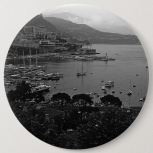 Vintage Monaco Principality The port 1970 6 Cm Round Badge