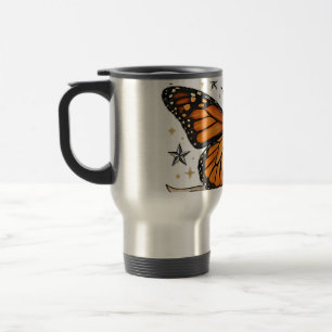 Vintage Monarch Butterfly American Icon Lumbar Pil Travel Mug