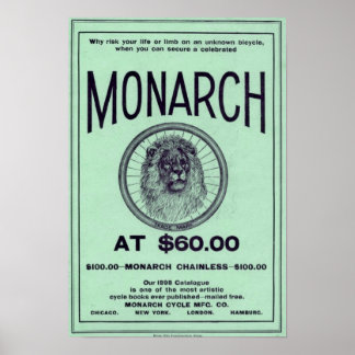 Vintage Monarch Cycles Catalogue Poster