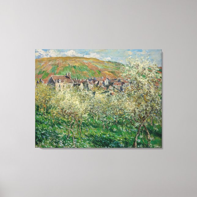 Vintage Monet 1879 Flowering Plum Trees Canvas Print (Front)