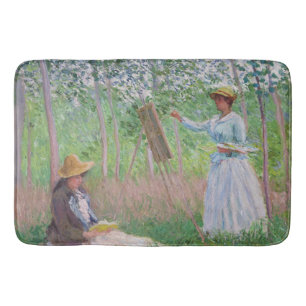 Vintage Monet Dappled Sunlight Forest Art Bath Mat