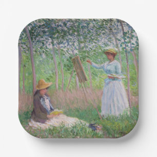 Vintage Monet Dappled Sunlight Forest Art Paper Plate