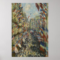 Vintage Monet French Flag Paris Street Art