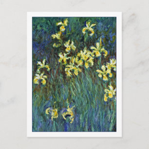 Vintage Monet Painting Yellow Irises Postcard