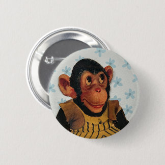 Vintage Monkey design Old Paper Doll Cartoon 6 Cm Round Badge