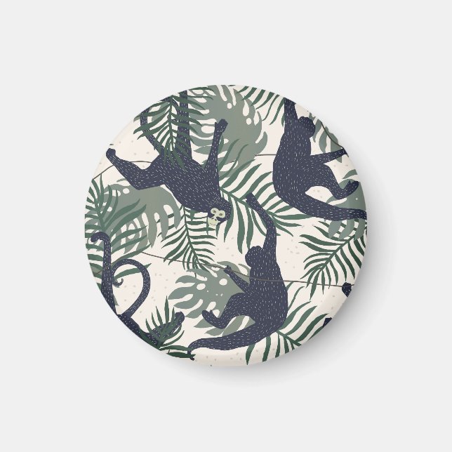 Vintage Monkey Pattern Magnet (Front)