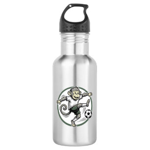Vintage Monkey Soccer Player Engraving Shirt Desig 532 Ml Water Bottle