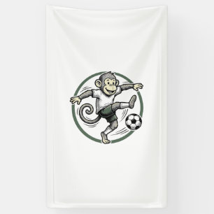 Vintage Monkey Soccer Player Engraving Shirt Desig Banner