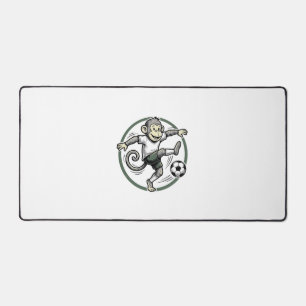 Vintage Monkey Soccer Player Engraving Shirt Desig Desk Mat
