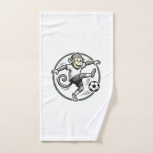 Vintage Monkey Soccer Player Engraving Shirt Desig Hand Towel