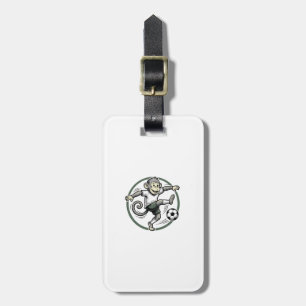 Vintage Monkey Soccer Player Engraving Shirt Desig Luggage Tag