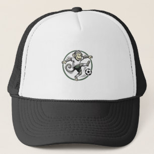 Vintage Monkey Soccer Player Engraving Shirt Desig Trucker Hat