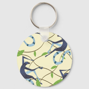 Vintage Monkeys Two-Tone Coffee Mug Key Ring