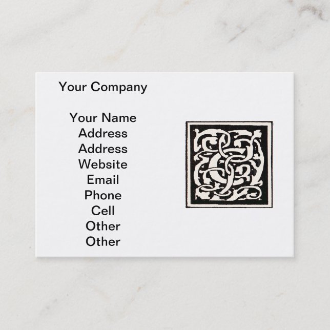Vintage Monogram C Art Nouveau Letter Business Card (Front)