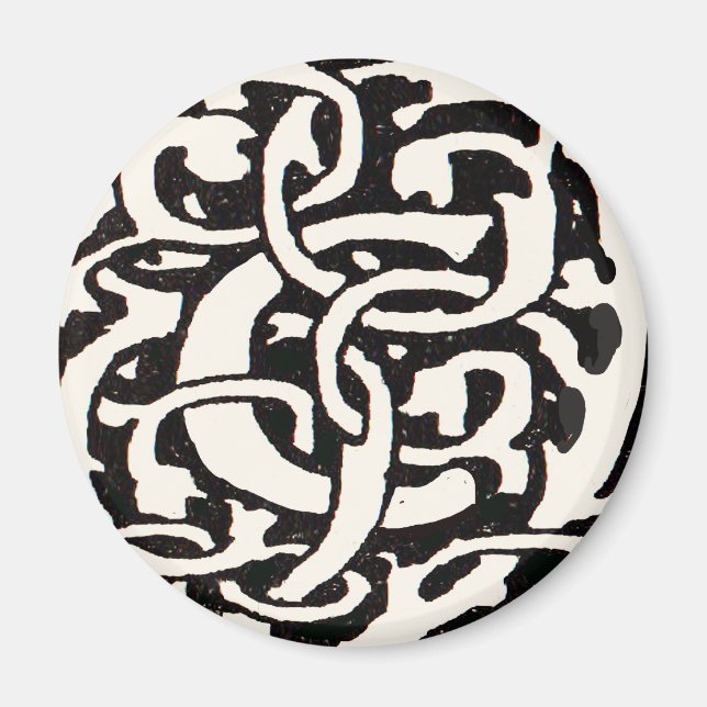 Vintage Monogram C Art Nouveau Letter Magnet (Front)