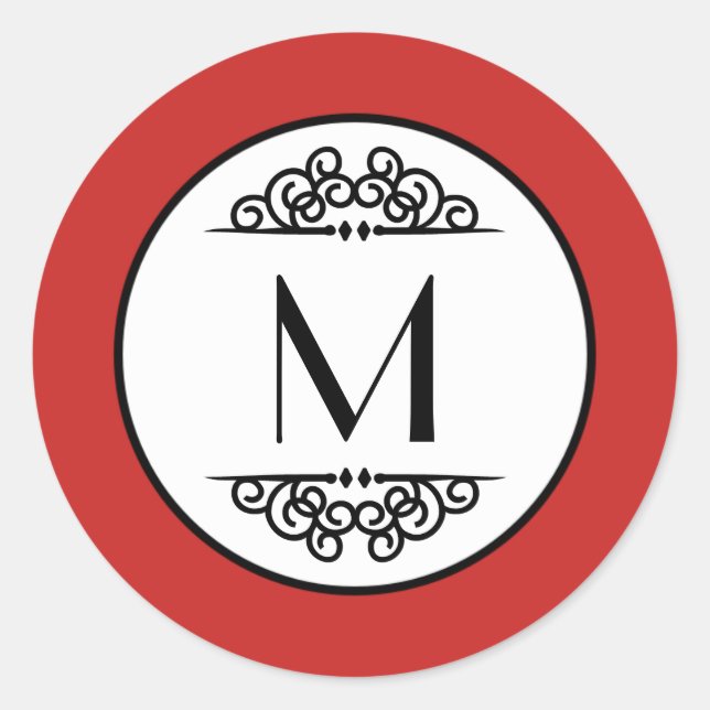 Vintage Monogram - Circle Sticker (Front)