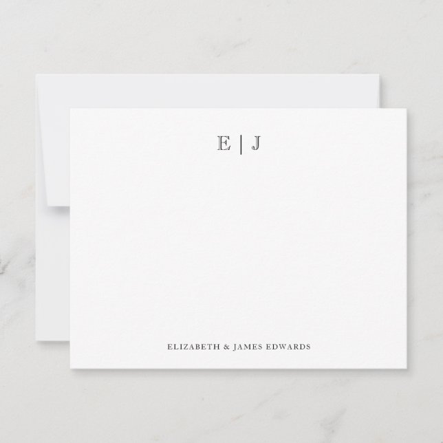 Vintage Monogram Couple Initials Personalised Card (Front)