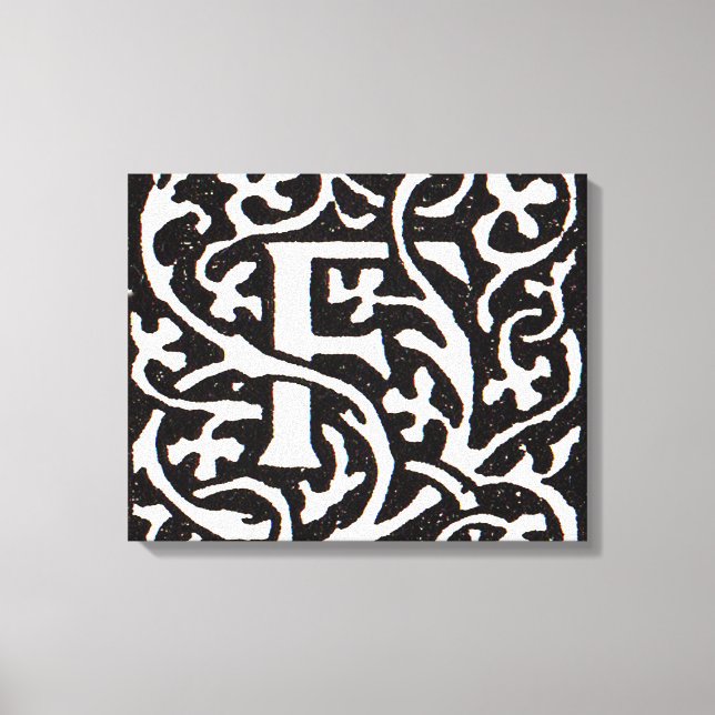 Vintage Monogram F Art Nouveau Letter Canvas Print (Front)