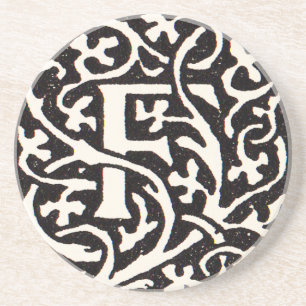 Vintage Monogram F Art Nouveau Letter Coaster