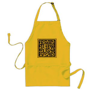 Vintage Monogram F Art Nouveau Letter Standard Apron