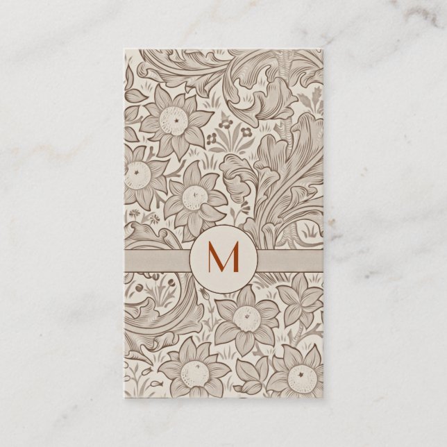 vintage monogram floral business cards (Front)