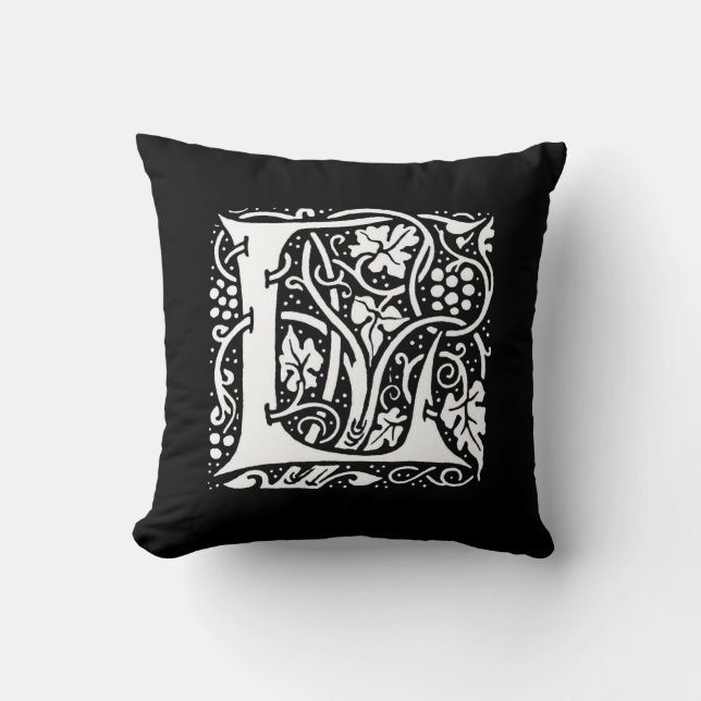 Vintage Monogram L Art Nouveau  Cushion (Front)