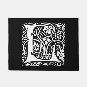 Vintage Monogram L Art Nouveau  Doormat