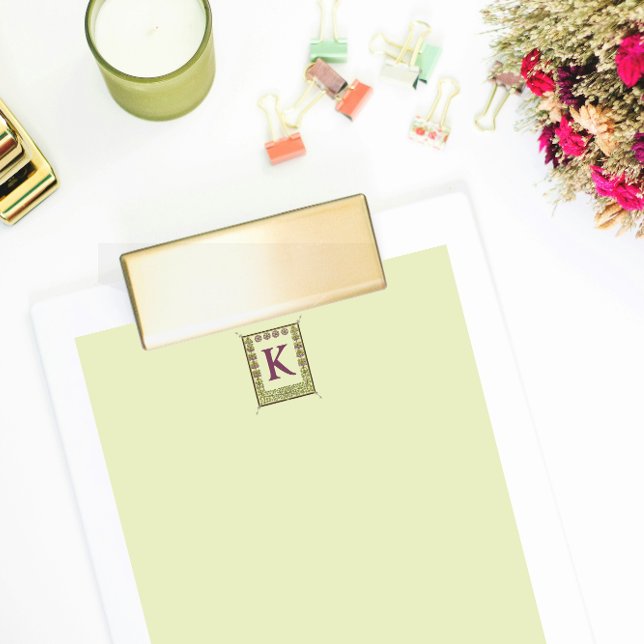 Vintage Monogram Letter Floral Frame Nouveau Paper (Creator Uploaded)