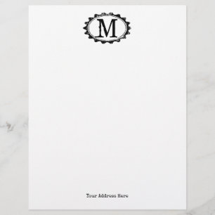 Vintage monogram logo business letterhead template