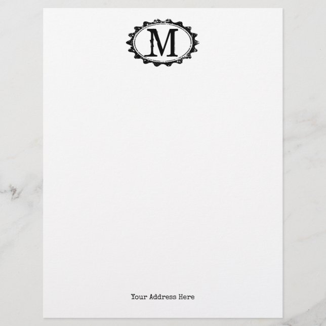 Vintage monogram logo business letterhead template (Front)