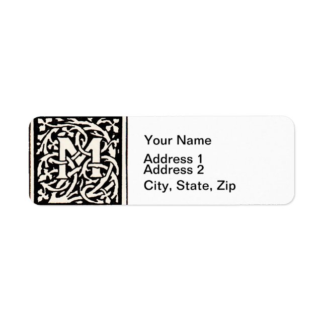 Vintage Monogram M Art Nouveau Letter (Front)