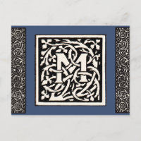 Vintage Monogram M Art Nouveau Letter