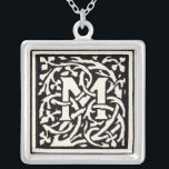 Vintage Monogram M Art Nouveau Letter Silver Plated Necklace<br><div class="desc">Art nouveau Letters - Monograms From the Arts & Crafts Movement This letter M is a lovely Mugged monogram M created in 1901, and published in a set of books. The monogram M is surrounded by a wonderful hand-drawn vine pattern, very much in the style of the art nouveau patterns...</div>