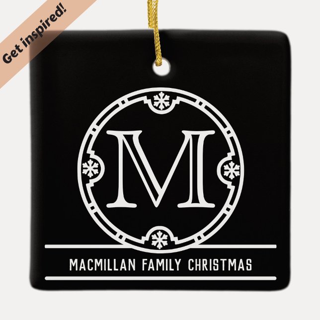 Vintage Monogram No. 2 Ceramic Ornament (Creator Uploaded)