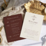 Vintage Monogram | Ornate Boho Wedding Welcome Programme<br><div class="desc">Elegant and simple wedding welcome note to be placed on the chairs of guests at the ceremony or inside welcome bags. From displaying times for the evening's cocktail hour to serving as a map to direct guests to the next stop of the night; to give friends and family an idea...</div>