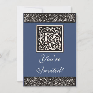 Vintage Monogram R Art Nouveau  Invitation