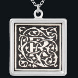 Vintage Monogram R Art Nouveau  Silver Plated Necklace<br><div class="desc">Art nouveau Letters - Monograms From the Arts & Crafts Movement This letter R is a lovely rugged monogram R created in 1901, and published in a set of books. The monogram R is surrounded by a wonderful hand-drawn vine pattern, very much in the style of the art nouveau patterns...</div>