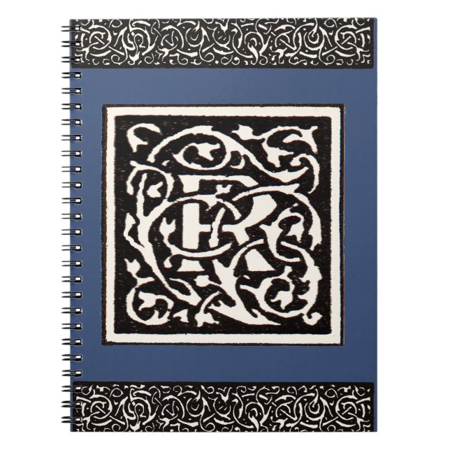 Vintage Monogram R Art Nouveau  Spiral Notebook (Front)