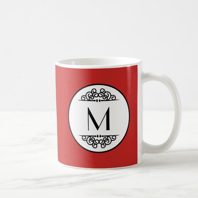 Vintage Monogram Red - Mug (Right)